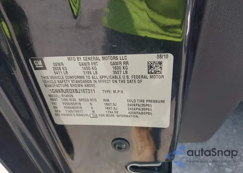 2011 Chevrolet Traverse 2Lt from USA, damaged, VIN 1GNKRJEDXBJ167311